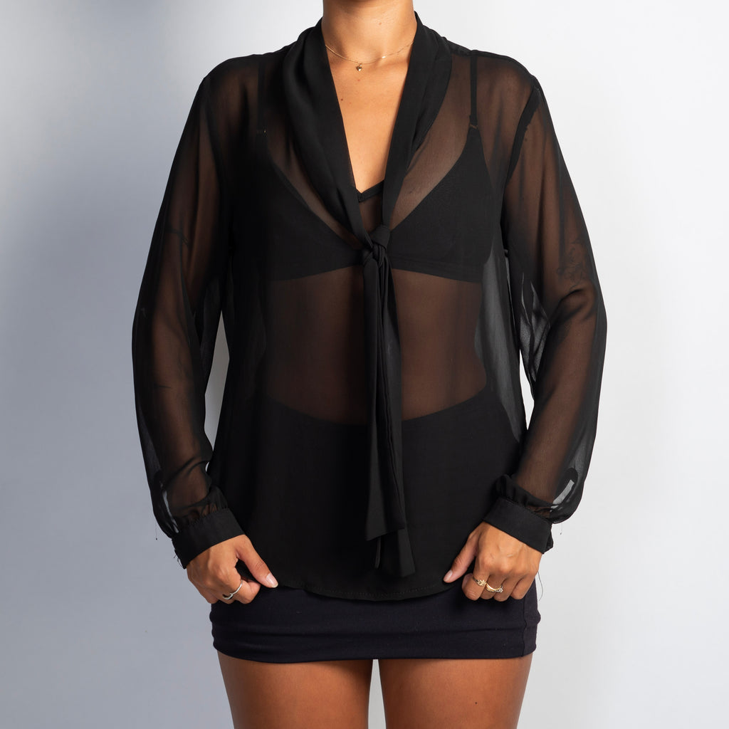 SHEER BLACK BLOUSE