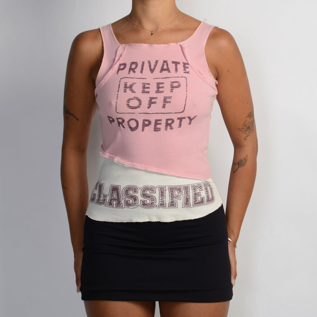 PINK PATCHWORK TANK TOP