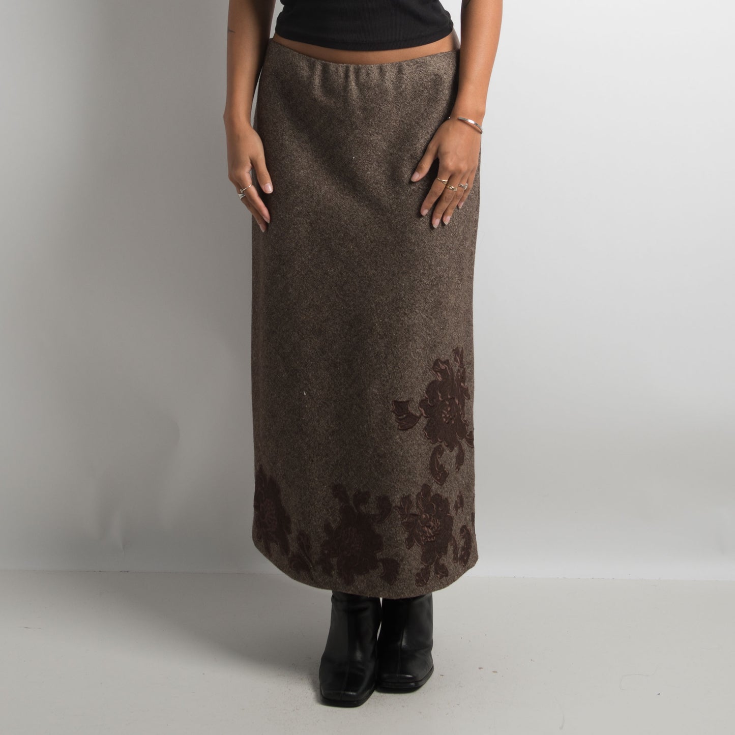 BROWN WOOL SKIRT