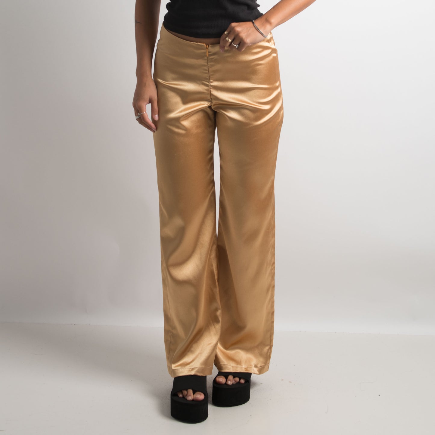 GOLD SATIN PANTS