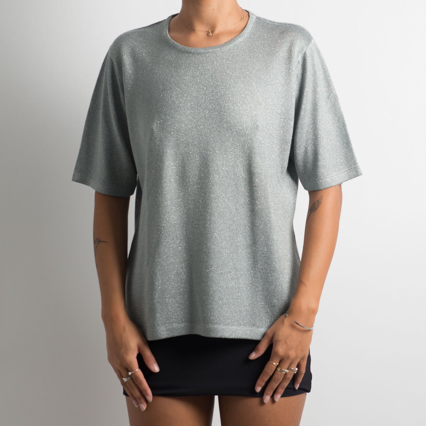 SILVER METALLIC TSHIRT