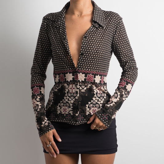 MESH PATTERNED BLOUSE