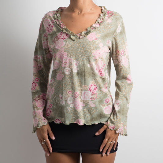 MESH FLORAL LONG SLEEVE