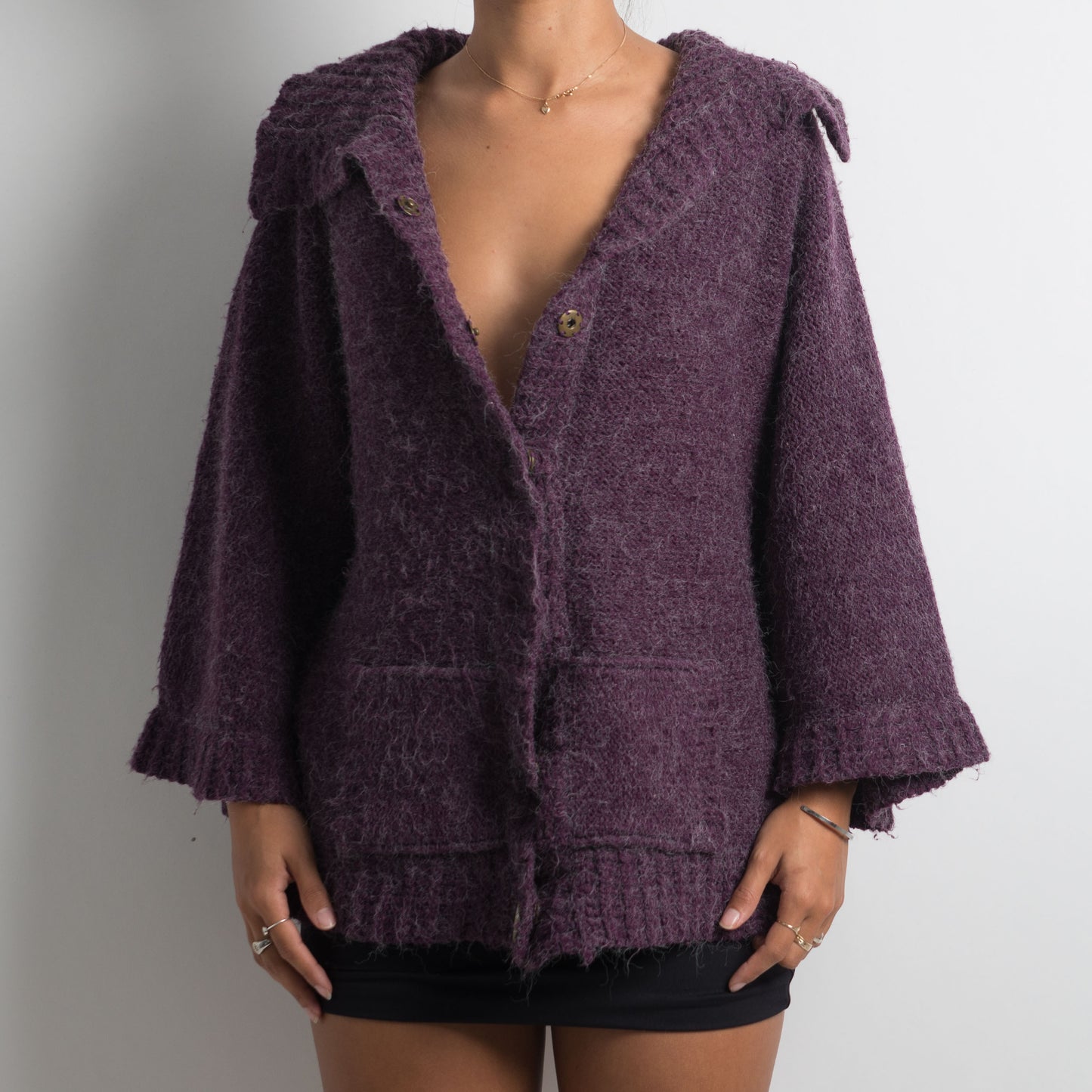 PURPLE SHAGGY CARDIGAN