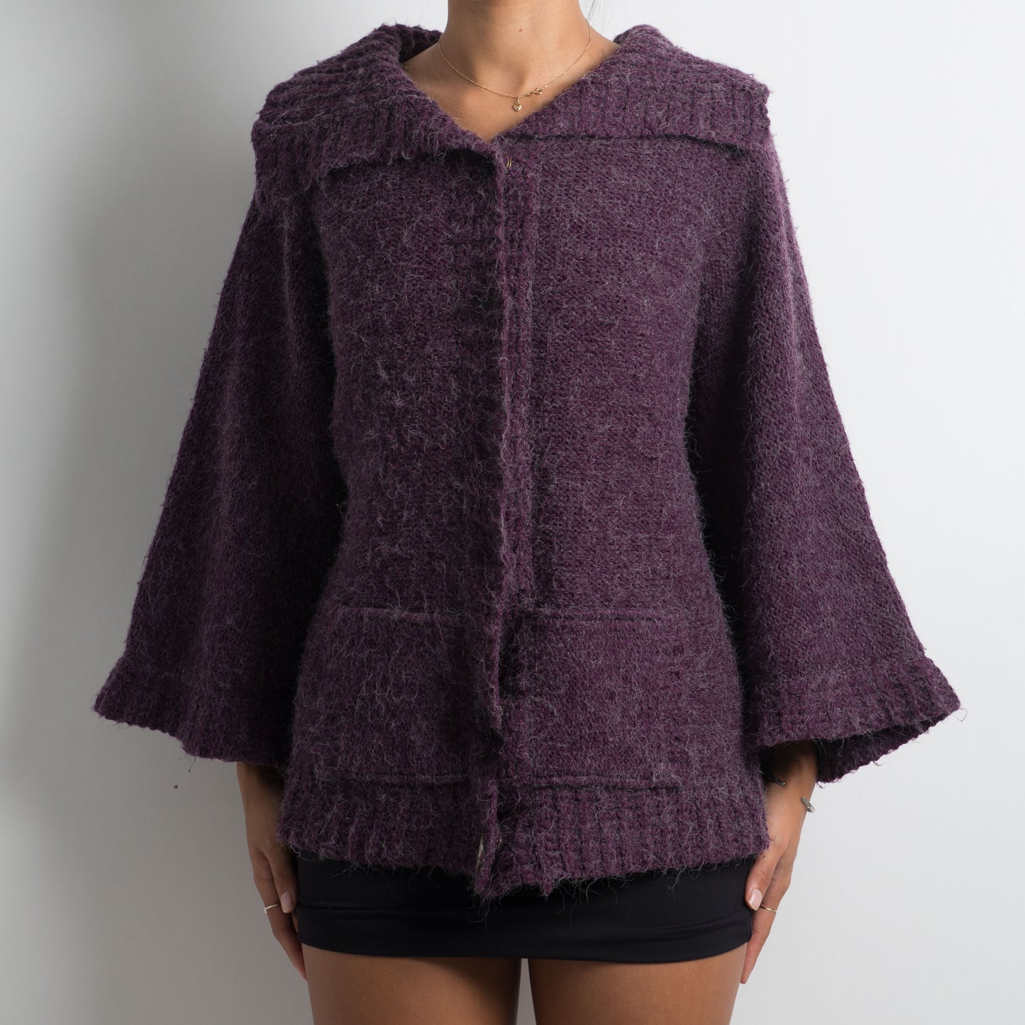 PURPLE SHAGGY CARDIGAN