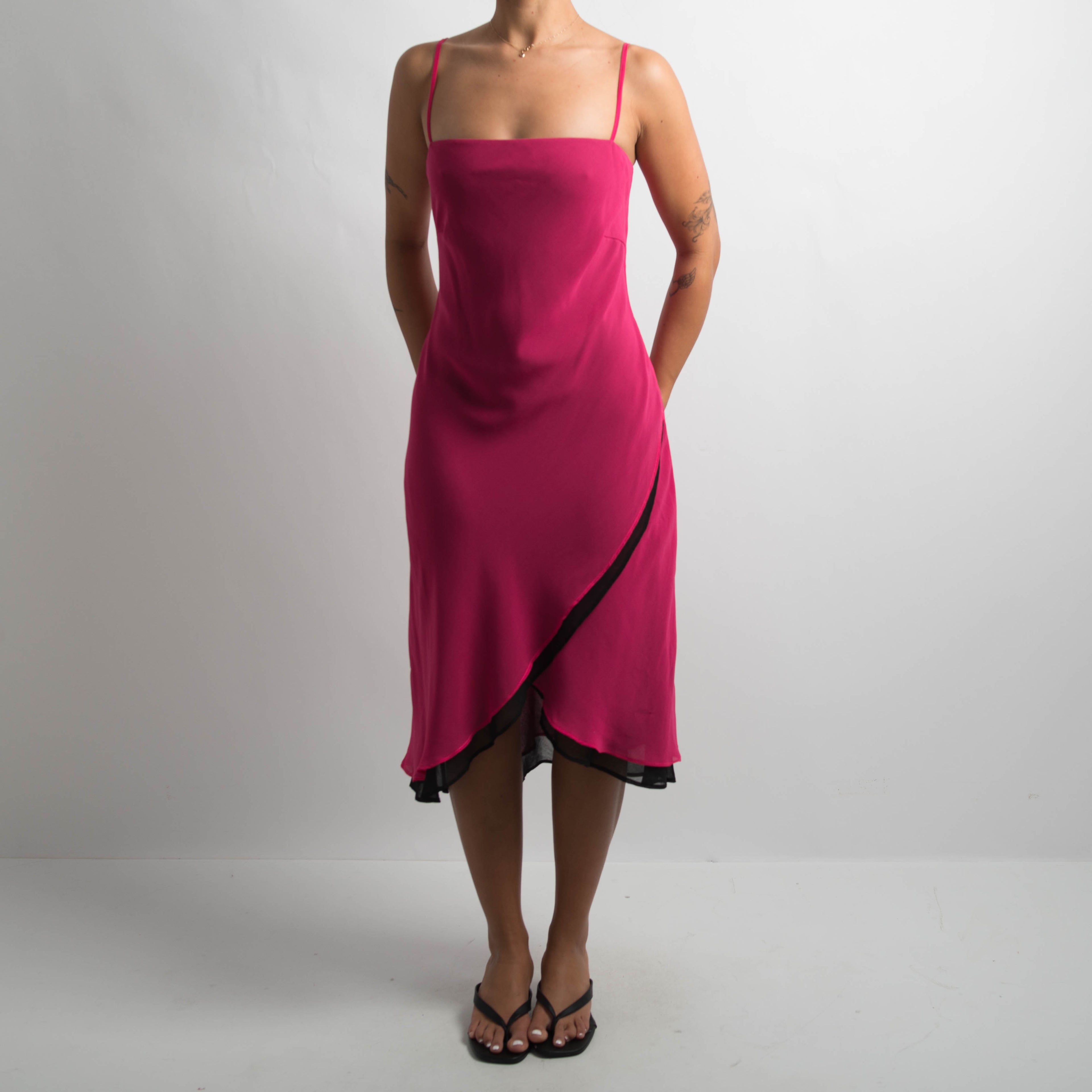 PINK LAYERED DRESS + SCARF