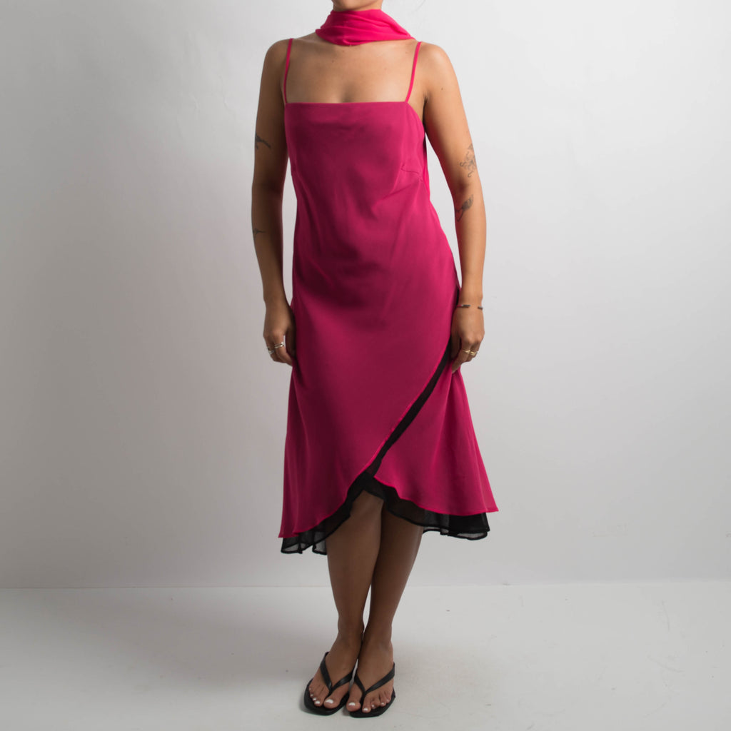 PINK LAYERED DRESS + SCARF