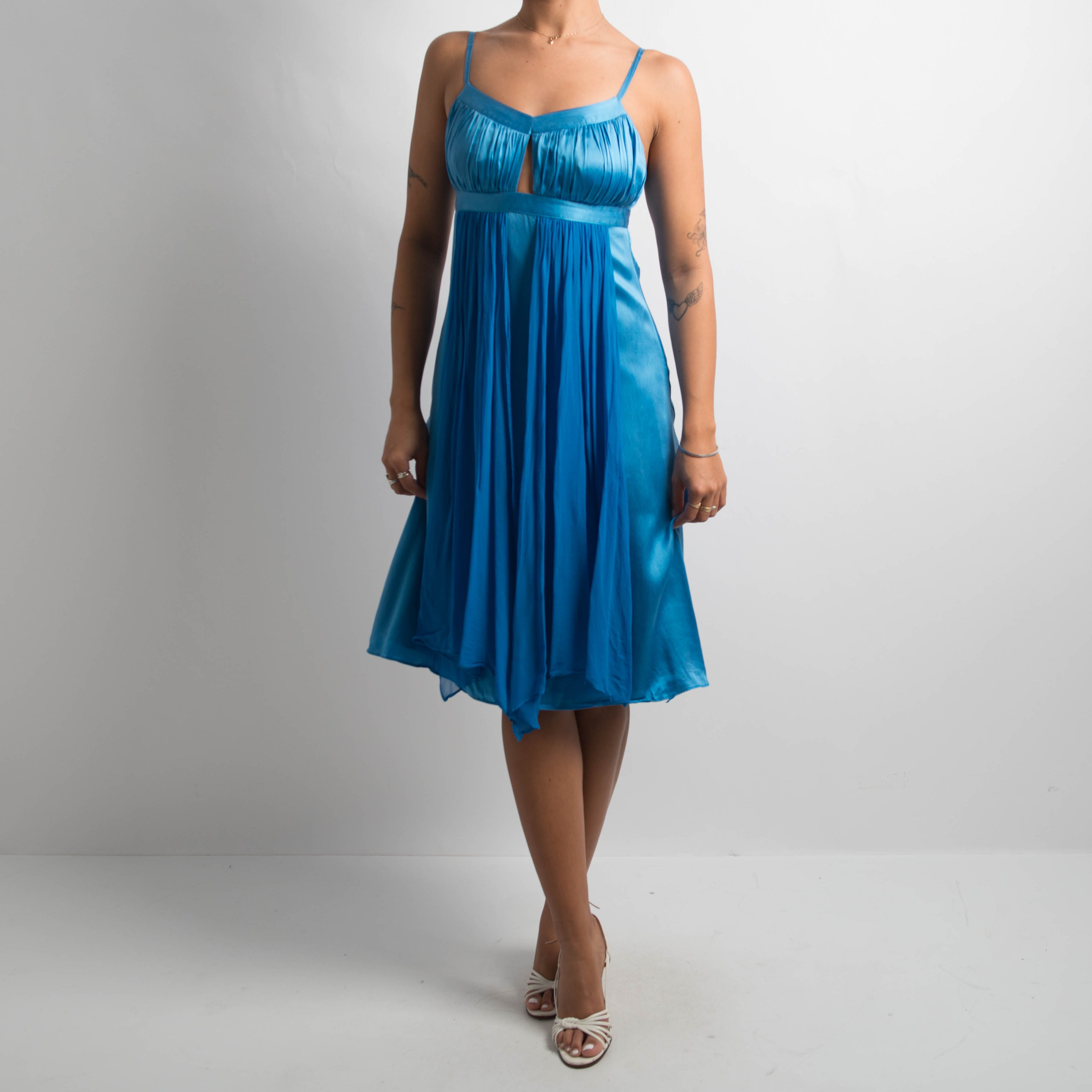BLUE SILK DRESS