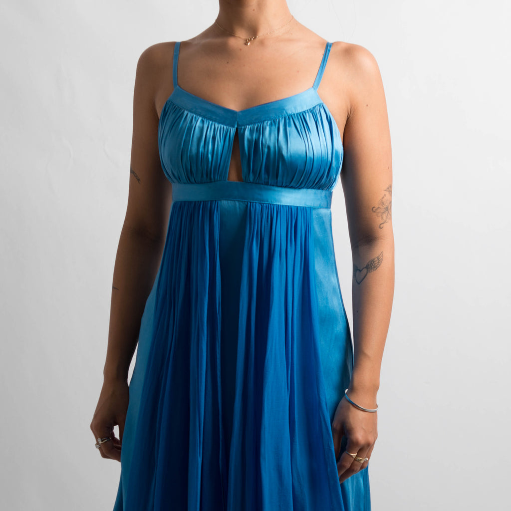 BLUE SILK DRESS