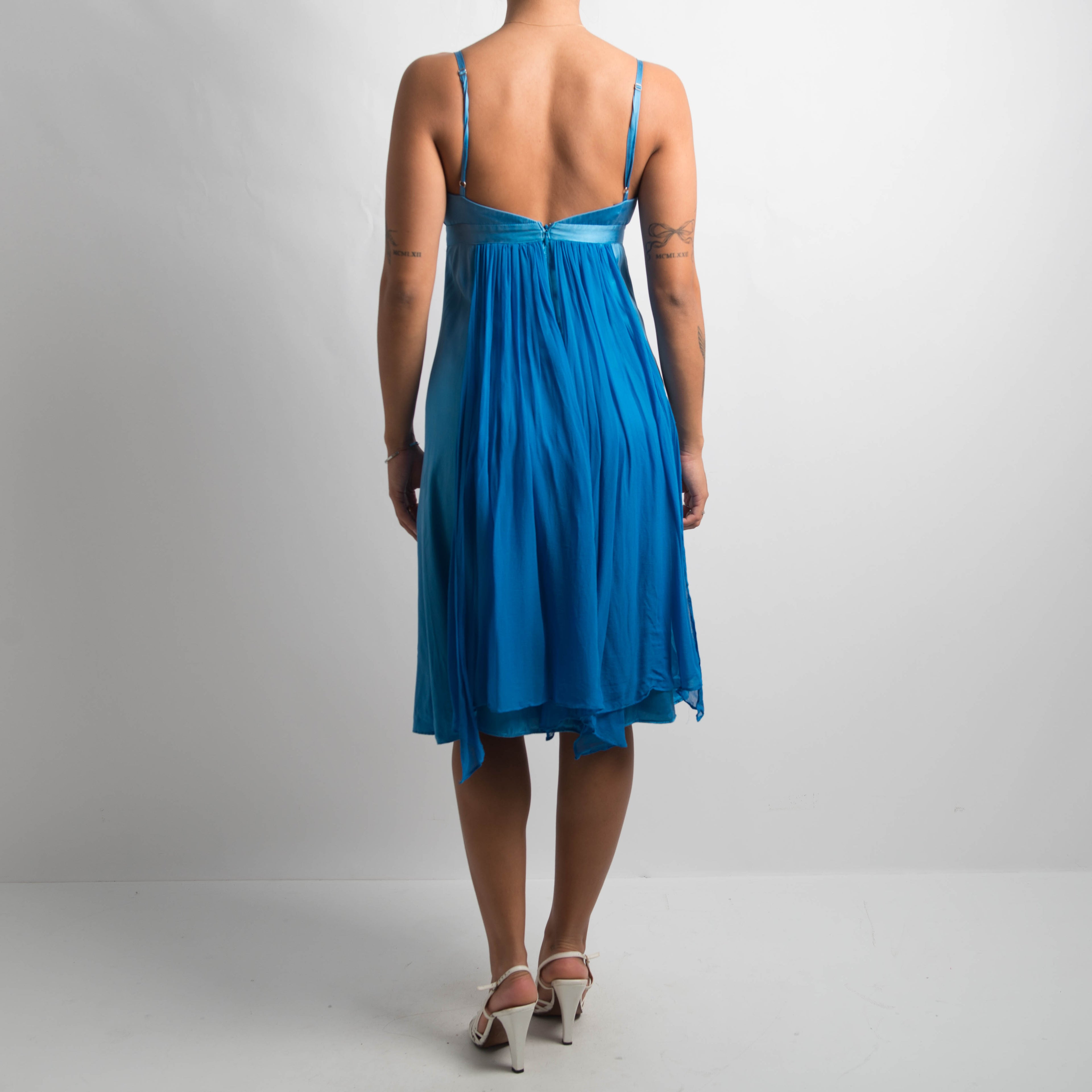 BLUE SILK DRESS