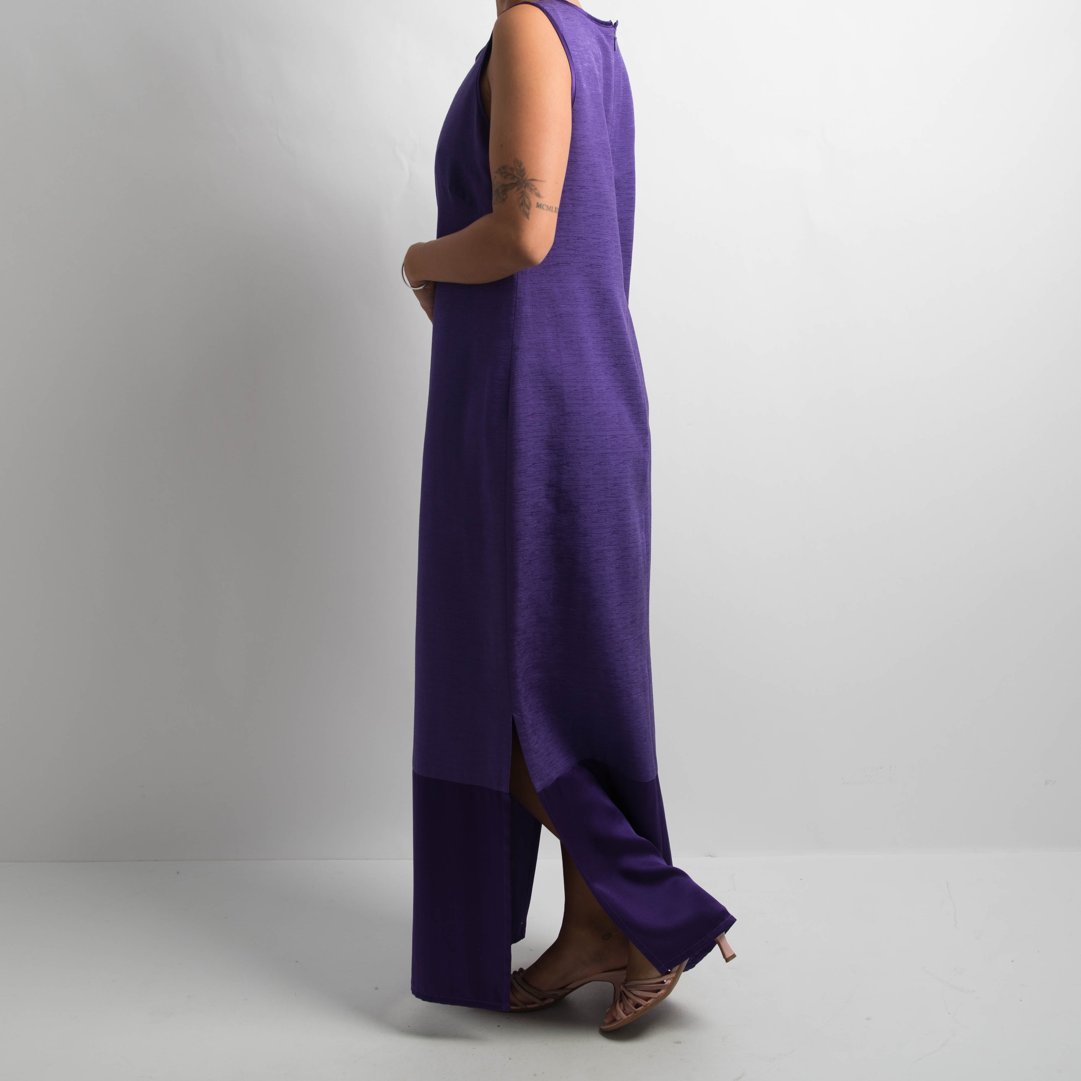 PURPLE SILK SHIFT DRESS