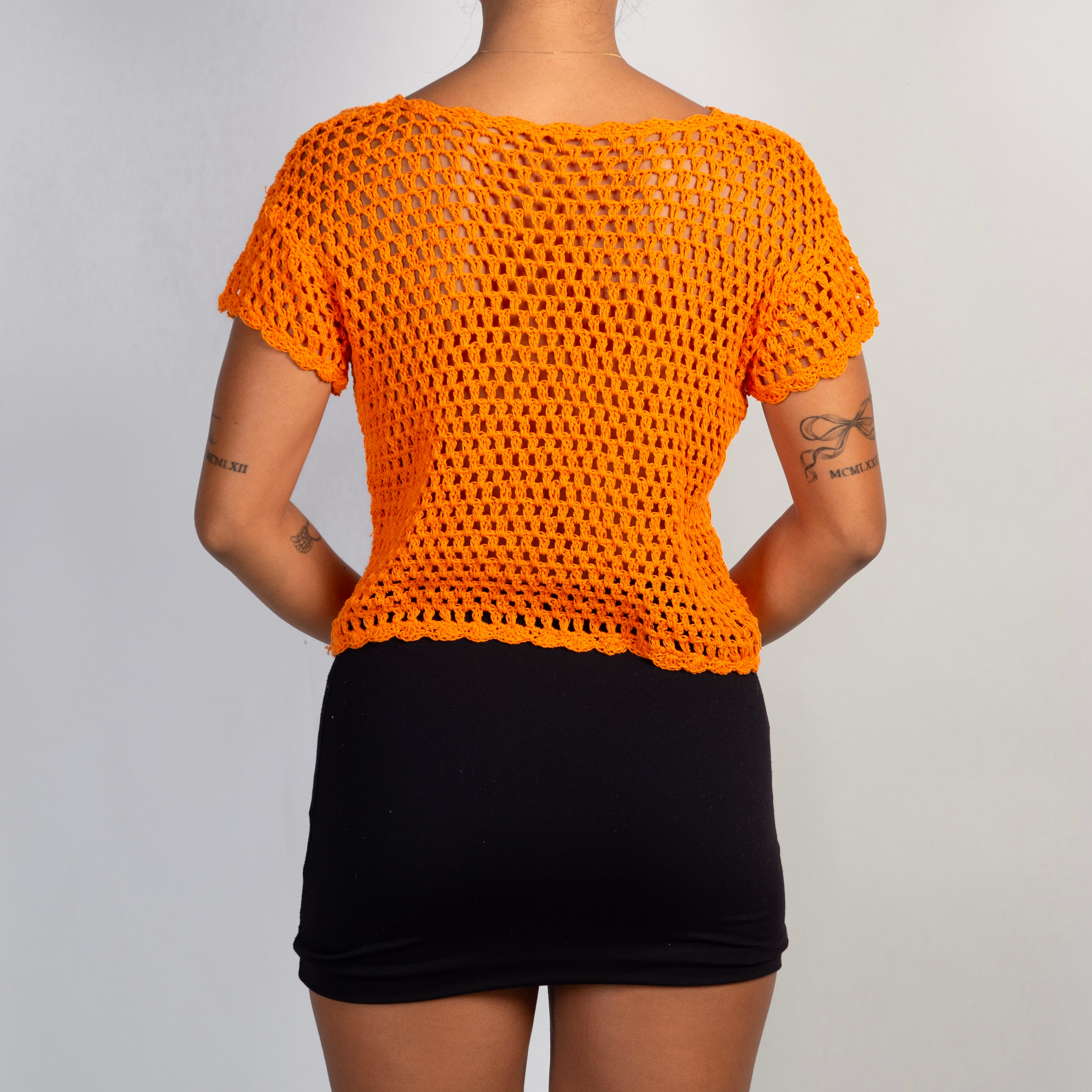 ORANGE CROCHET TOP