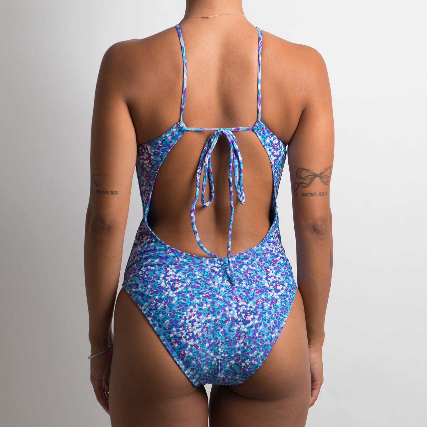 PURPLE FLORAL BRAZILIAN ONE PIECE