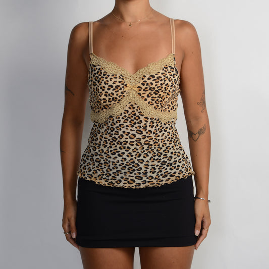 MESH ANIMAL PRINT CAMISOLE