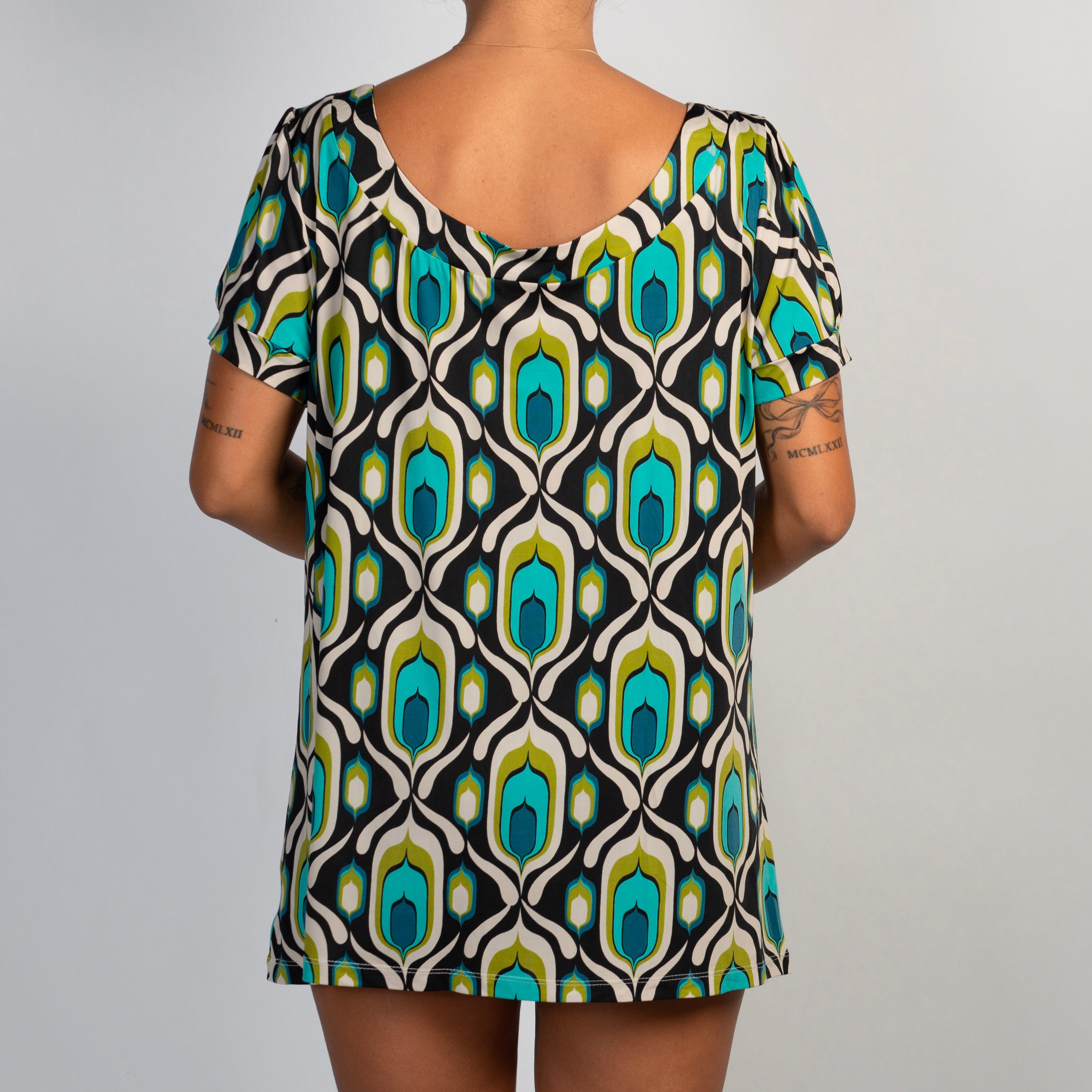 GEOMETRIC BABYDOLL TOP