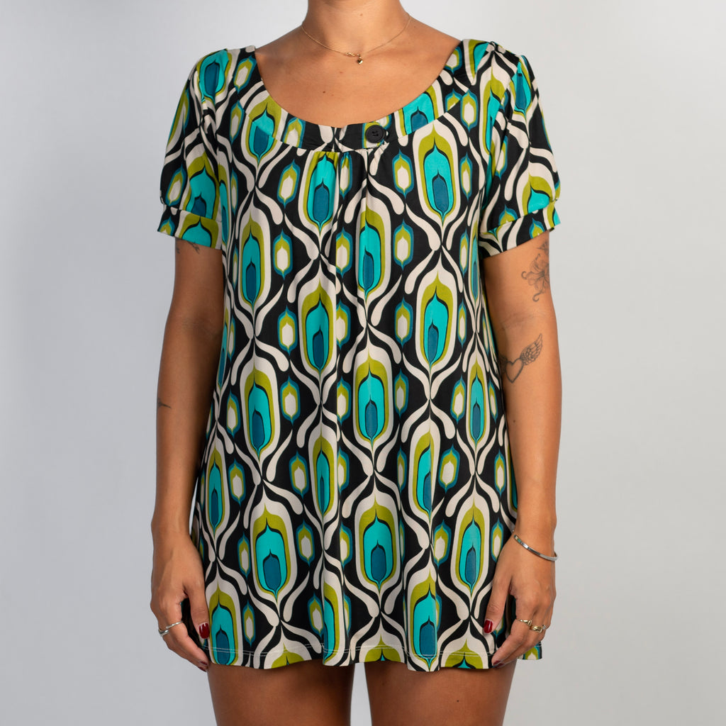 GEOMETRIC BABYDOLL TOP