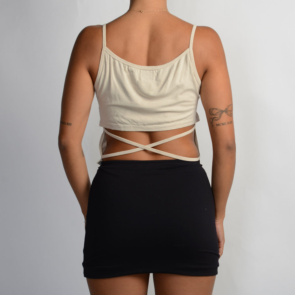 BEIGE DENIM DETAIL CAMISOLE