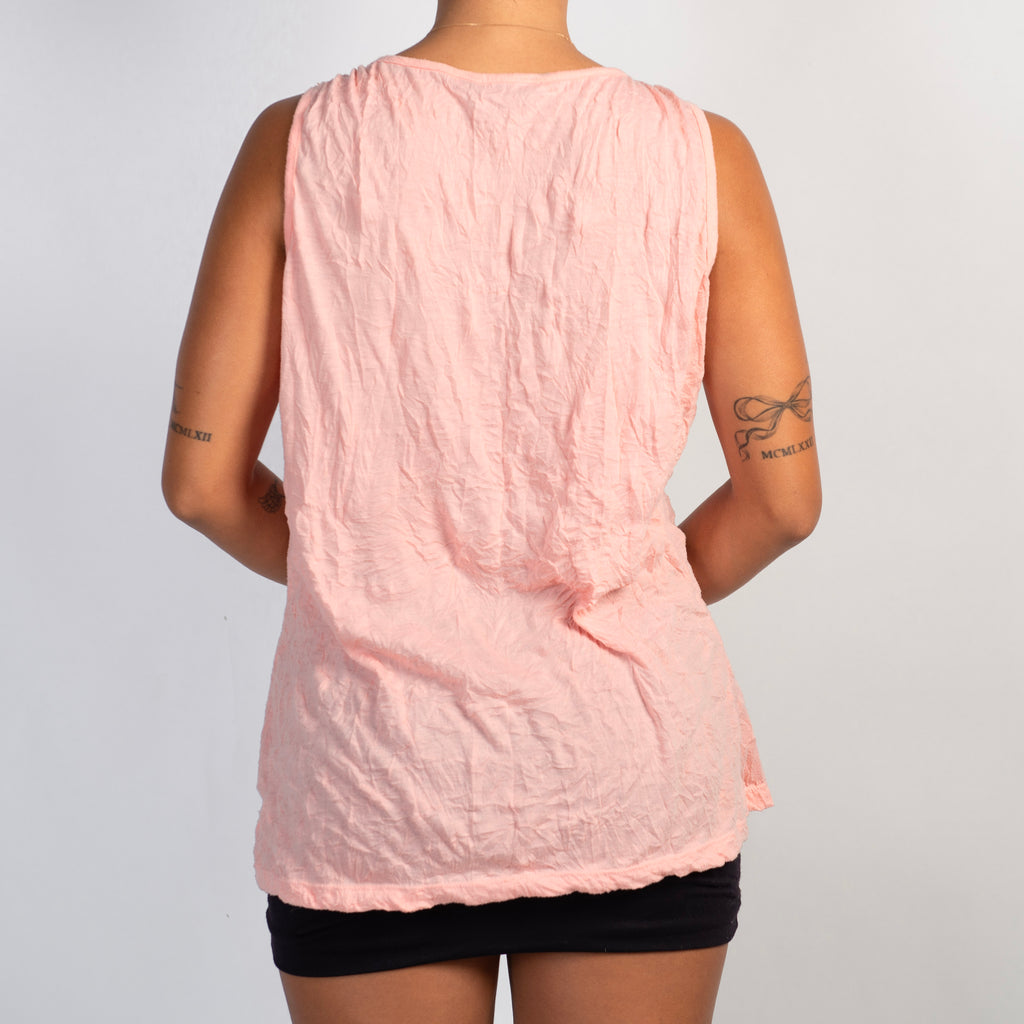 PINK V NECK TANK TOP