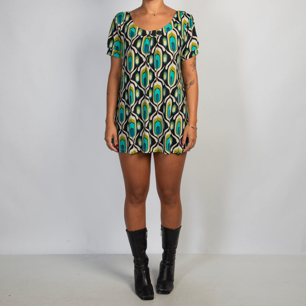 GEOMETRIC BABYDOLL TOP
