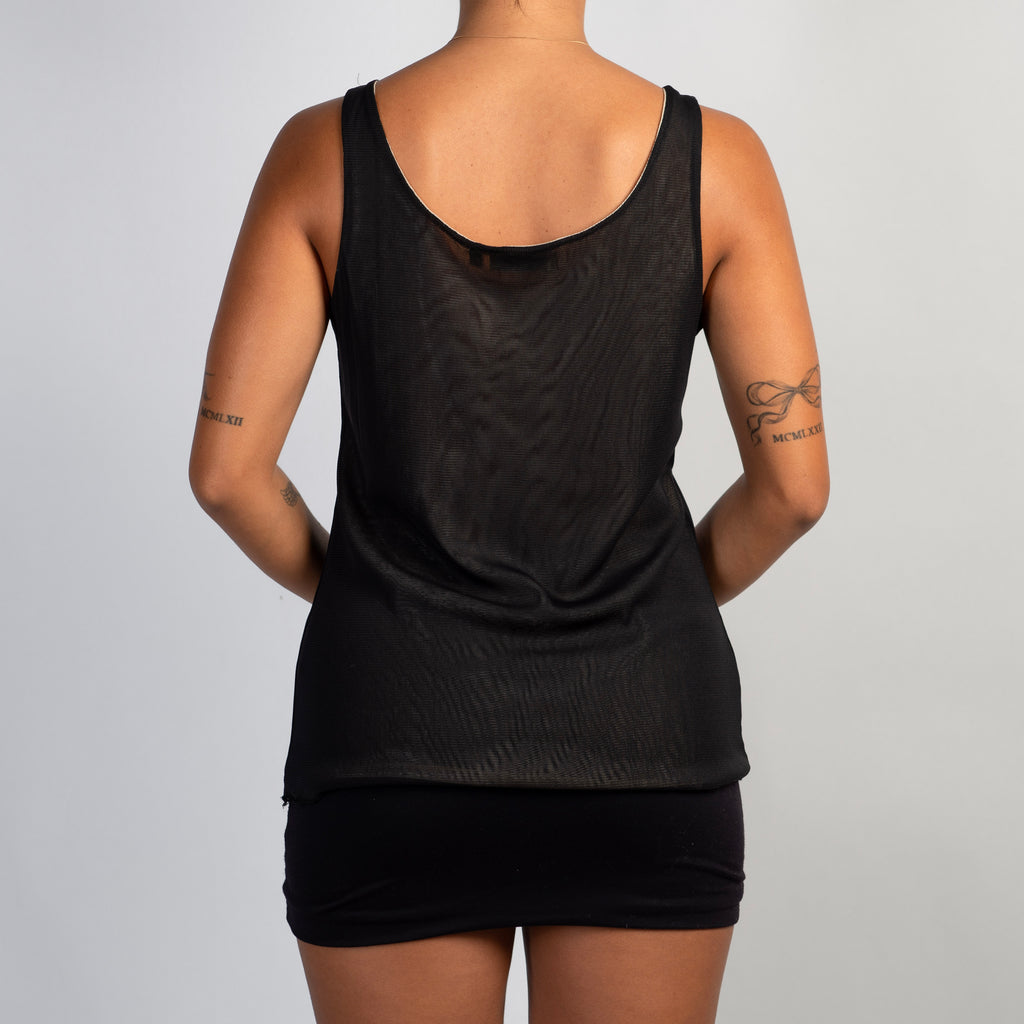 BLACK MESH TANK TOP