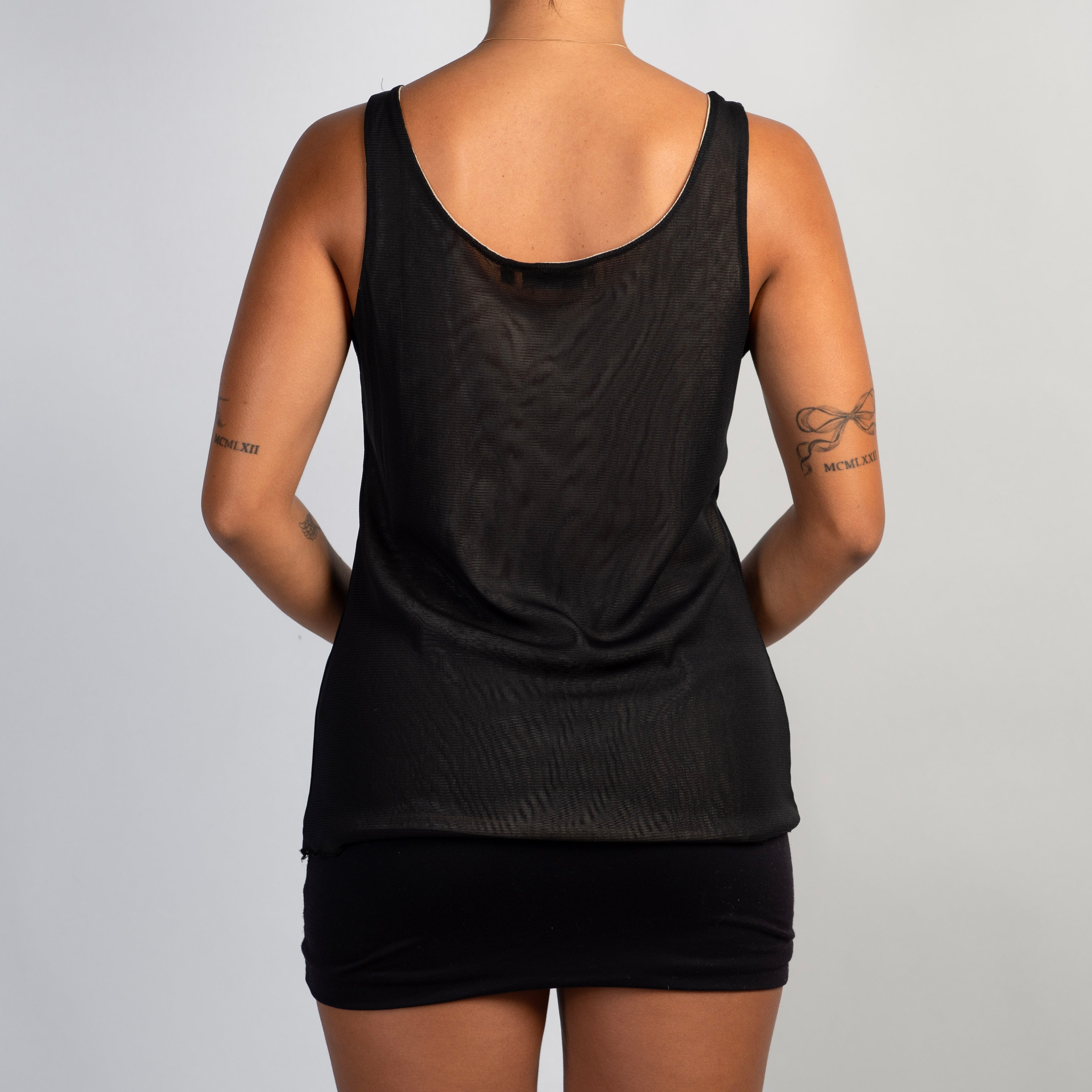 BLACK MESH TANK TOP
