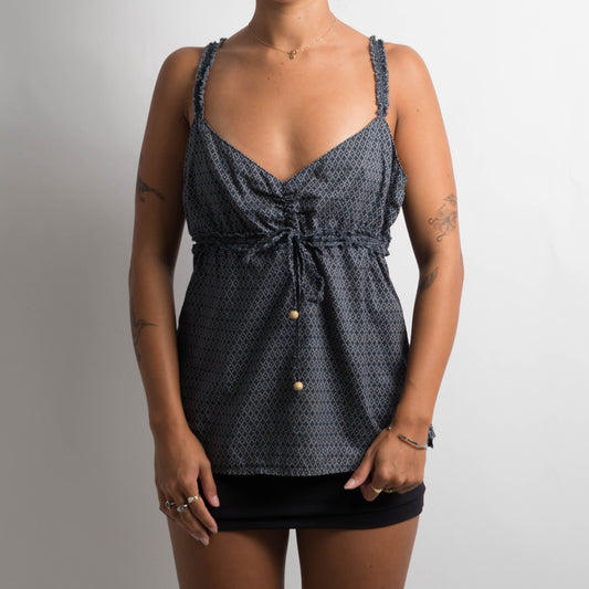 NAVY BABYDOLL TOP