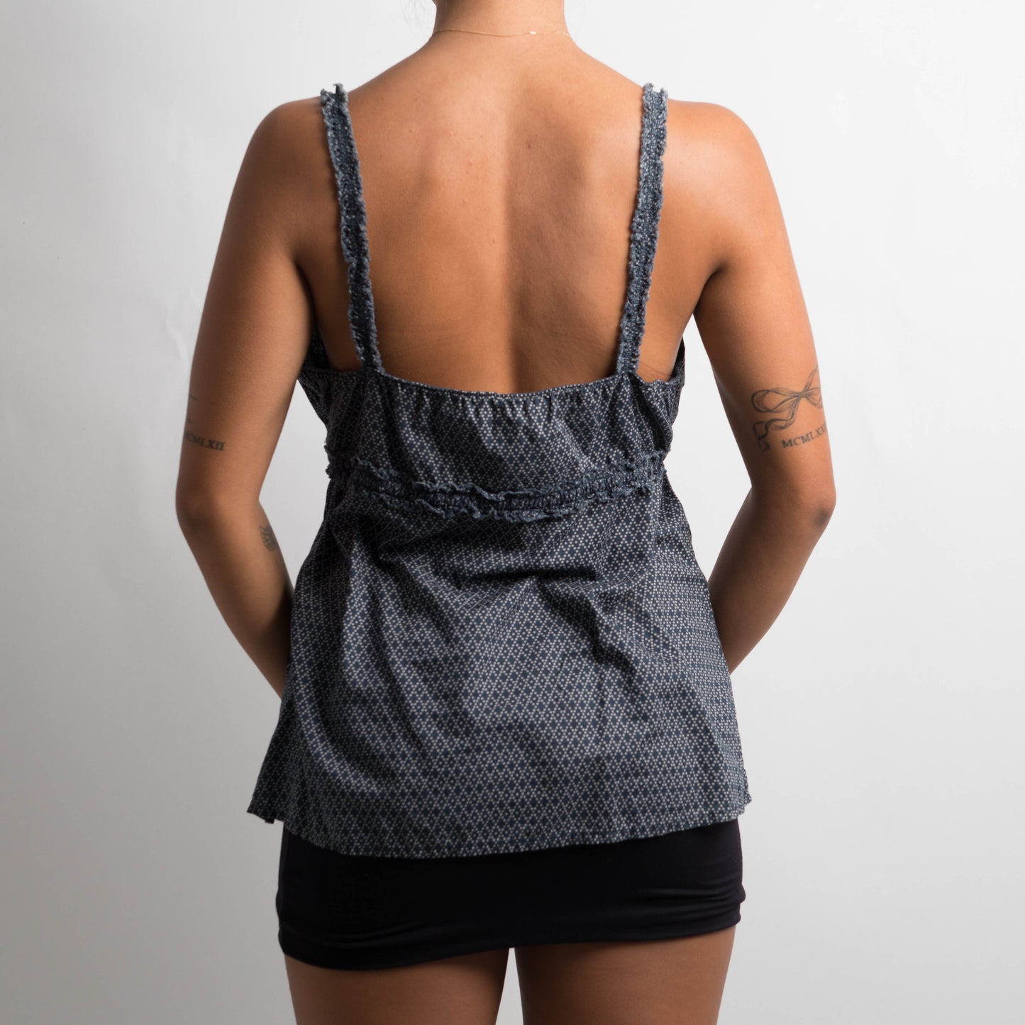 NAVY BABYDOLL TOP
