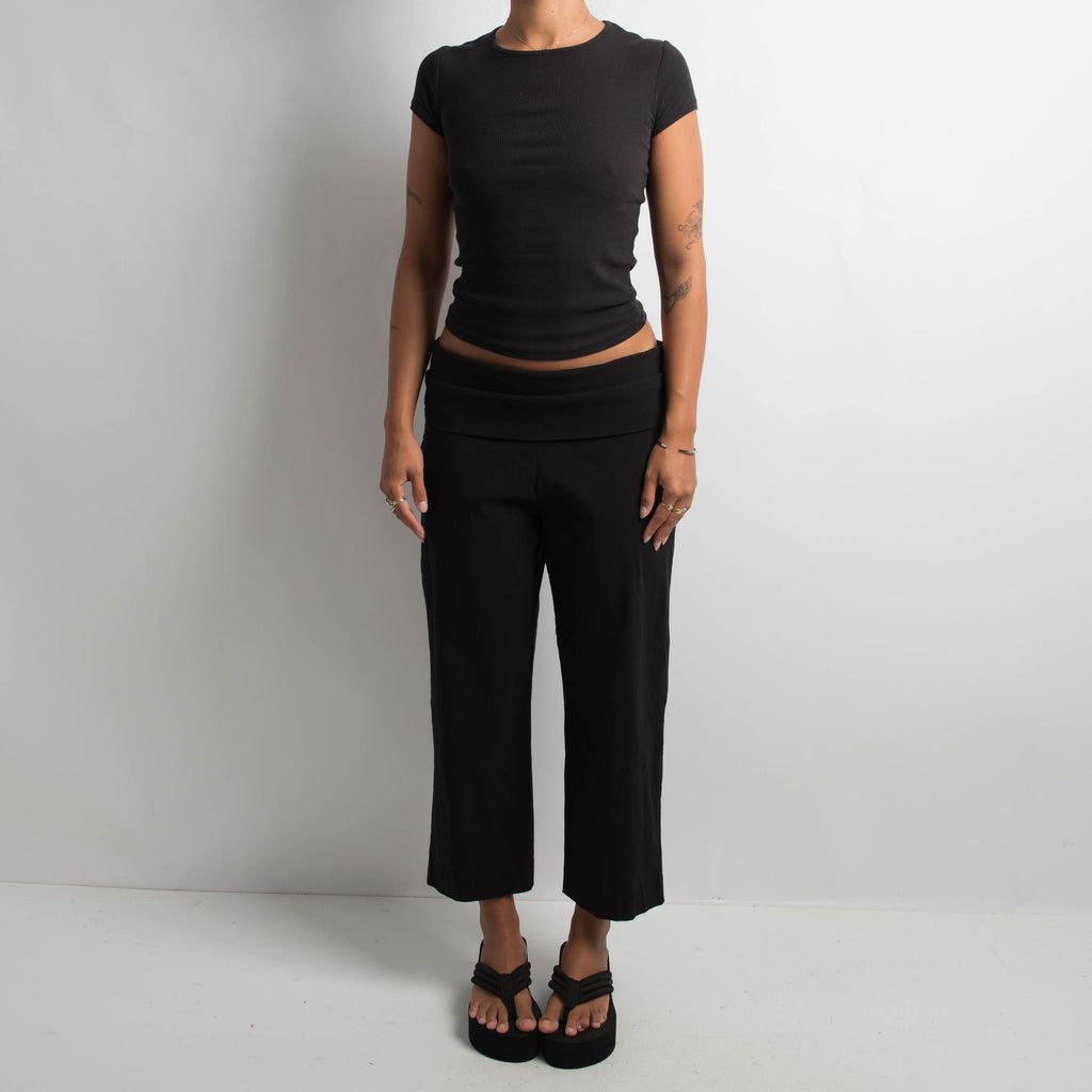 BLACK STRETCH CAPRI PANTS