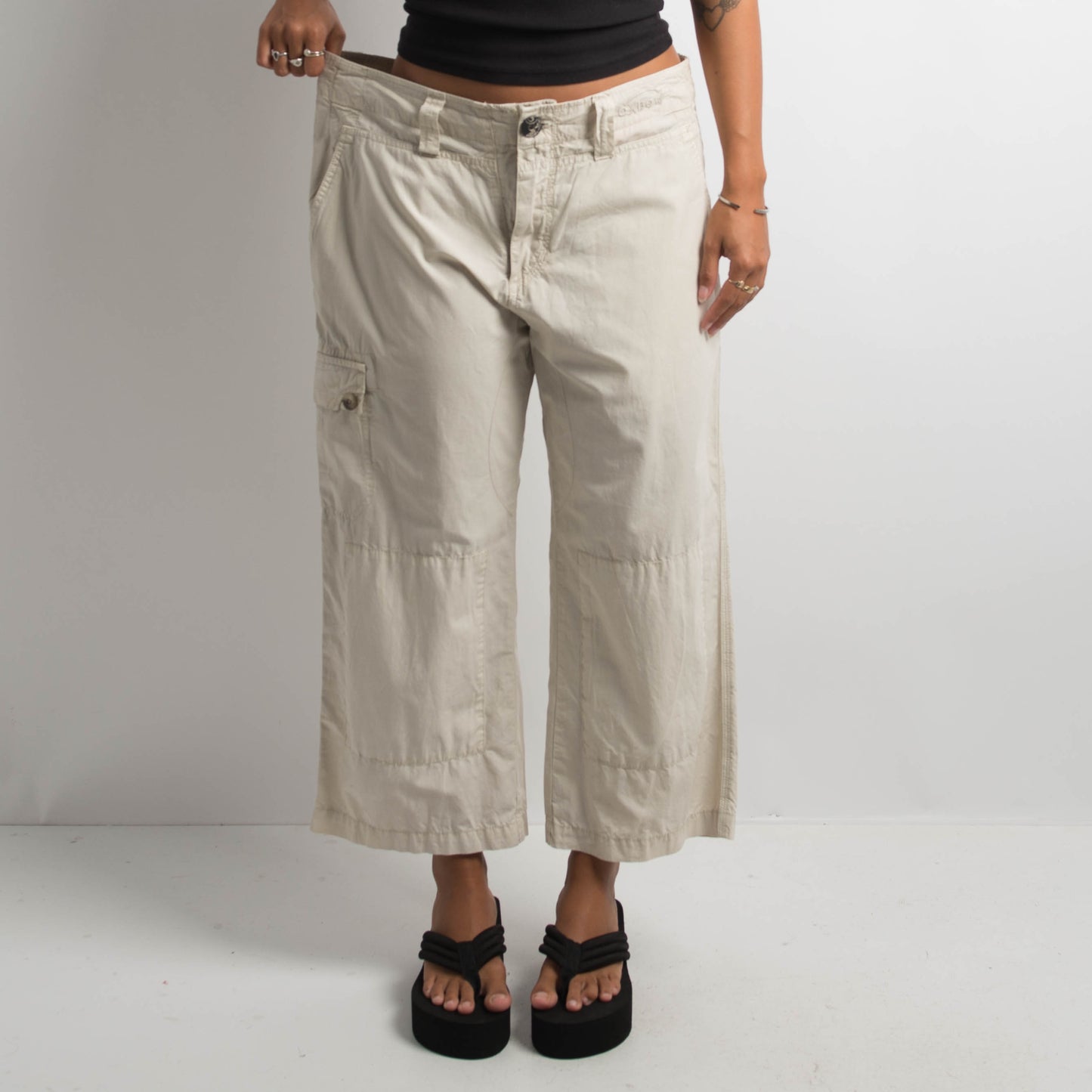CREAM CARGO PANTS