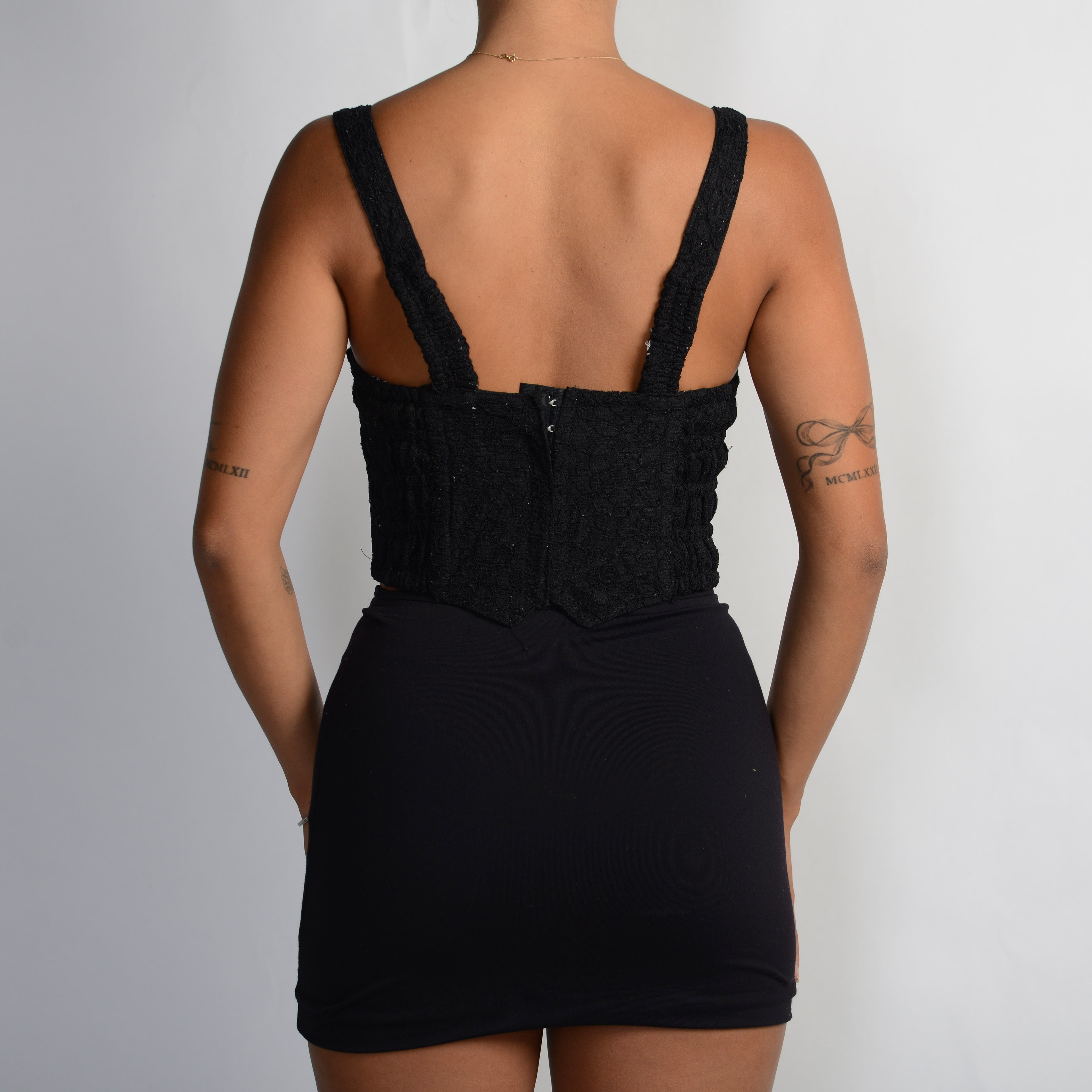 BLACK BEADED BUSTIER