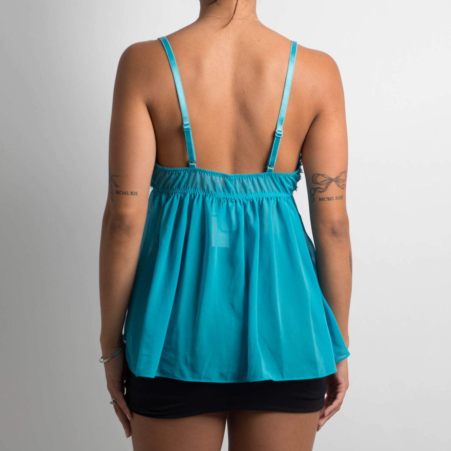 BLUE OPEN FRONT CAMISOLE