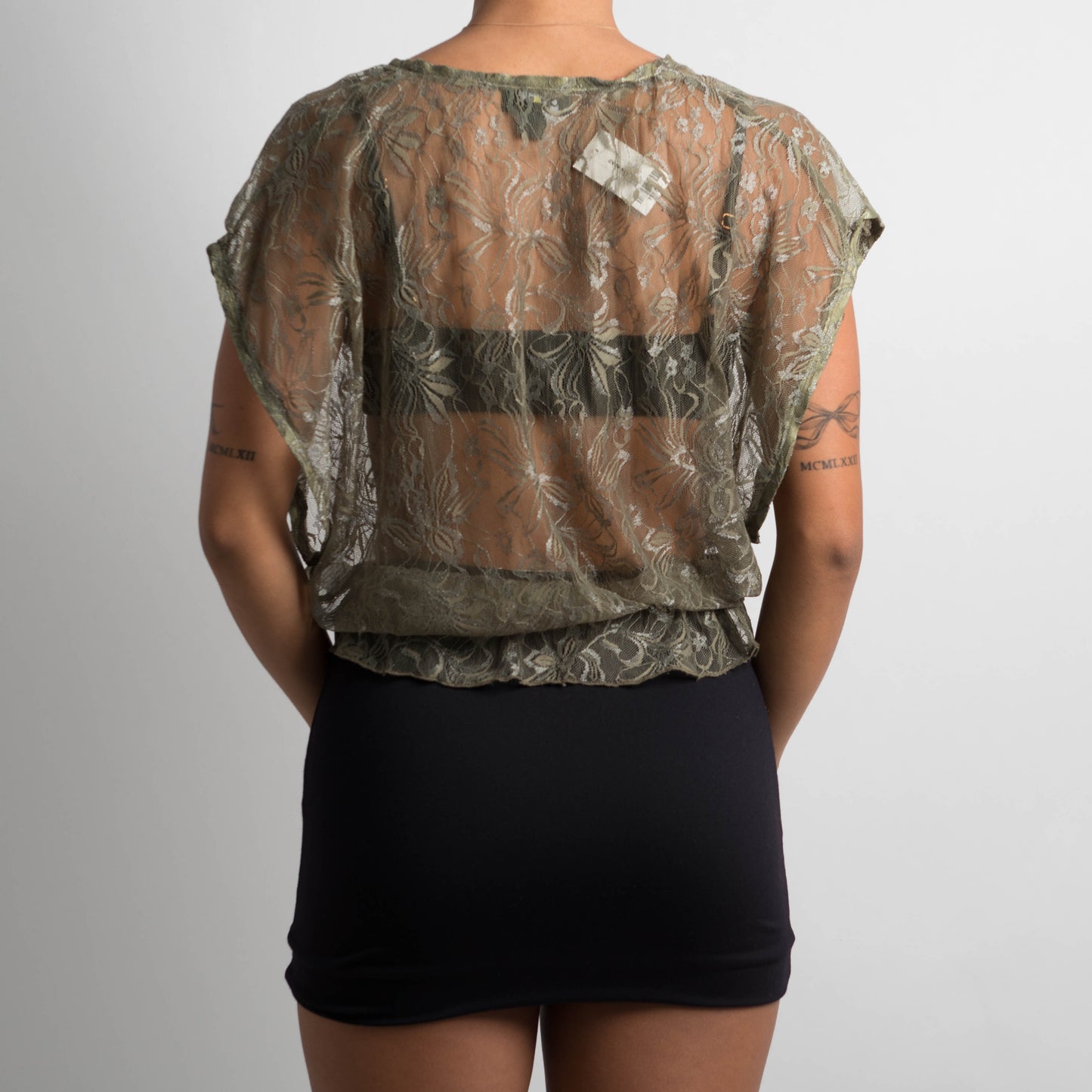 KHAKI LACE TOP