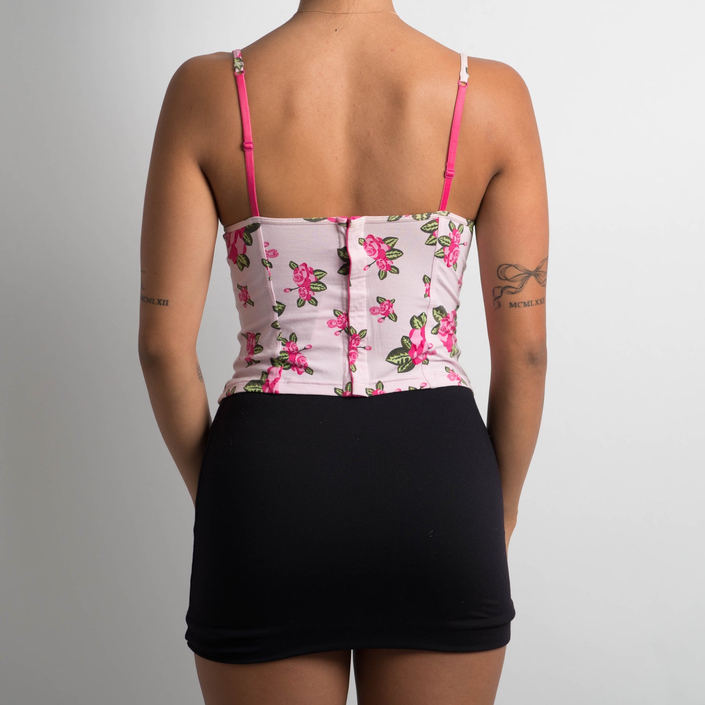 PINK FLORAL BUSTIER