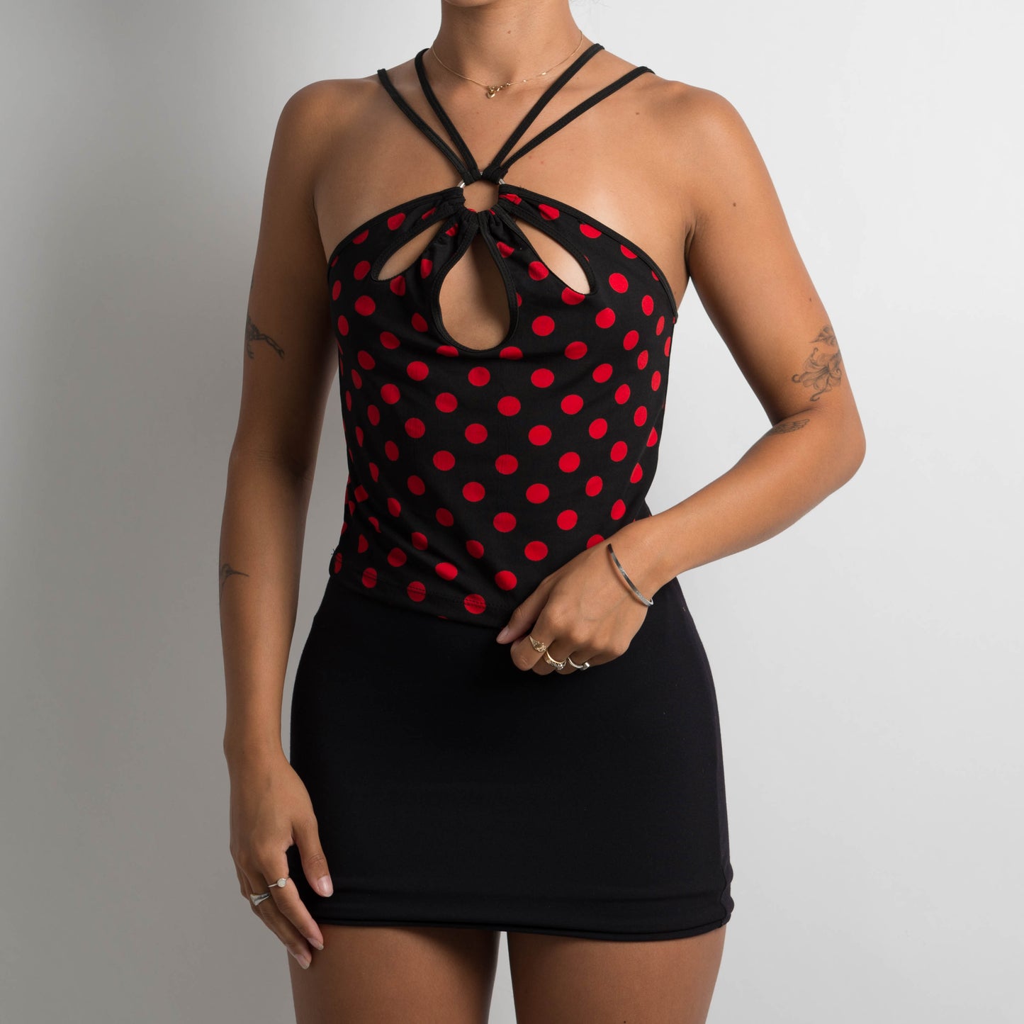 STRAPPY POLKA DOT TOP