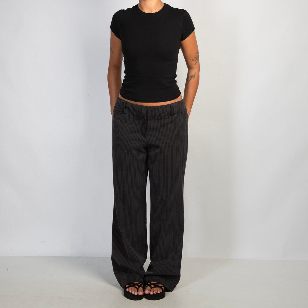 BLACK PINSTRIPE TROUSERS