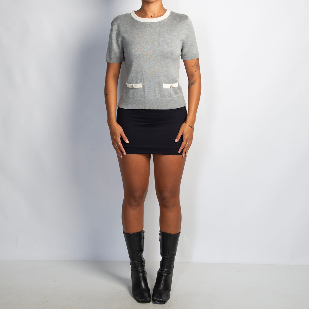 GREY KNIT TOP