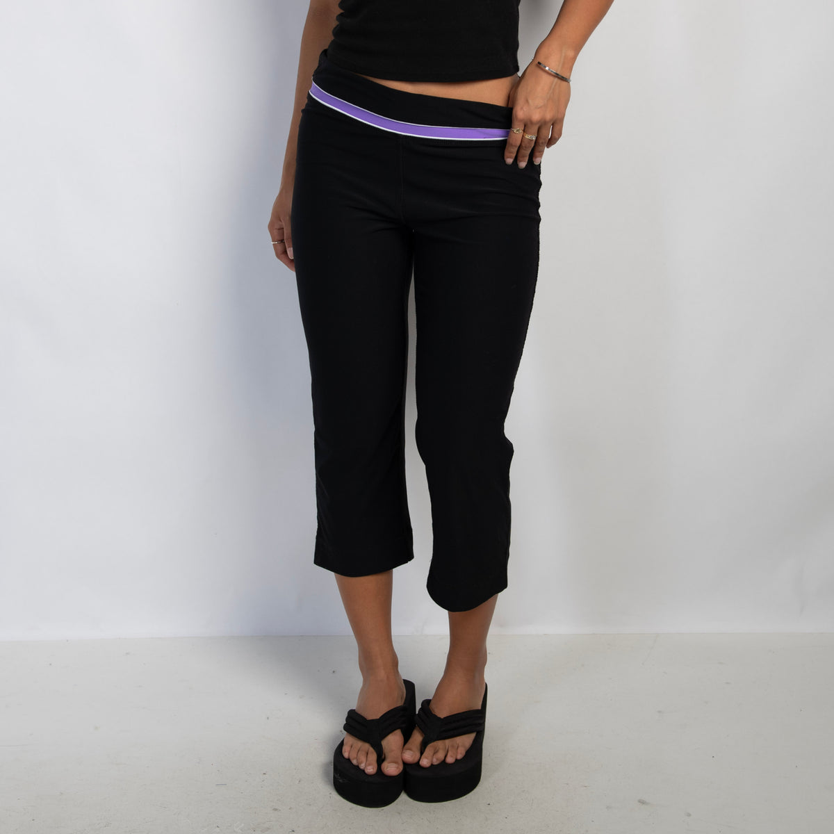 BLACK FLARE CROP TIGHTS