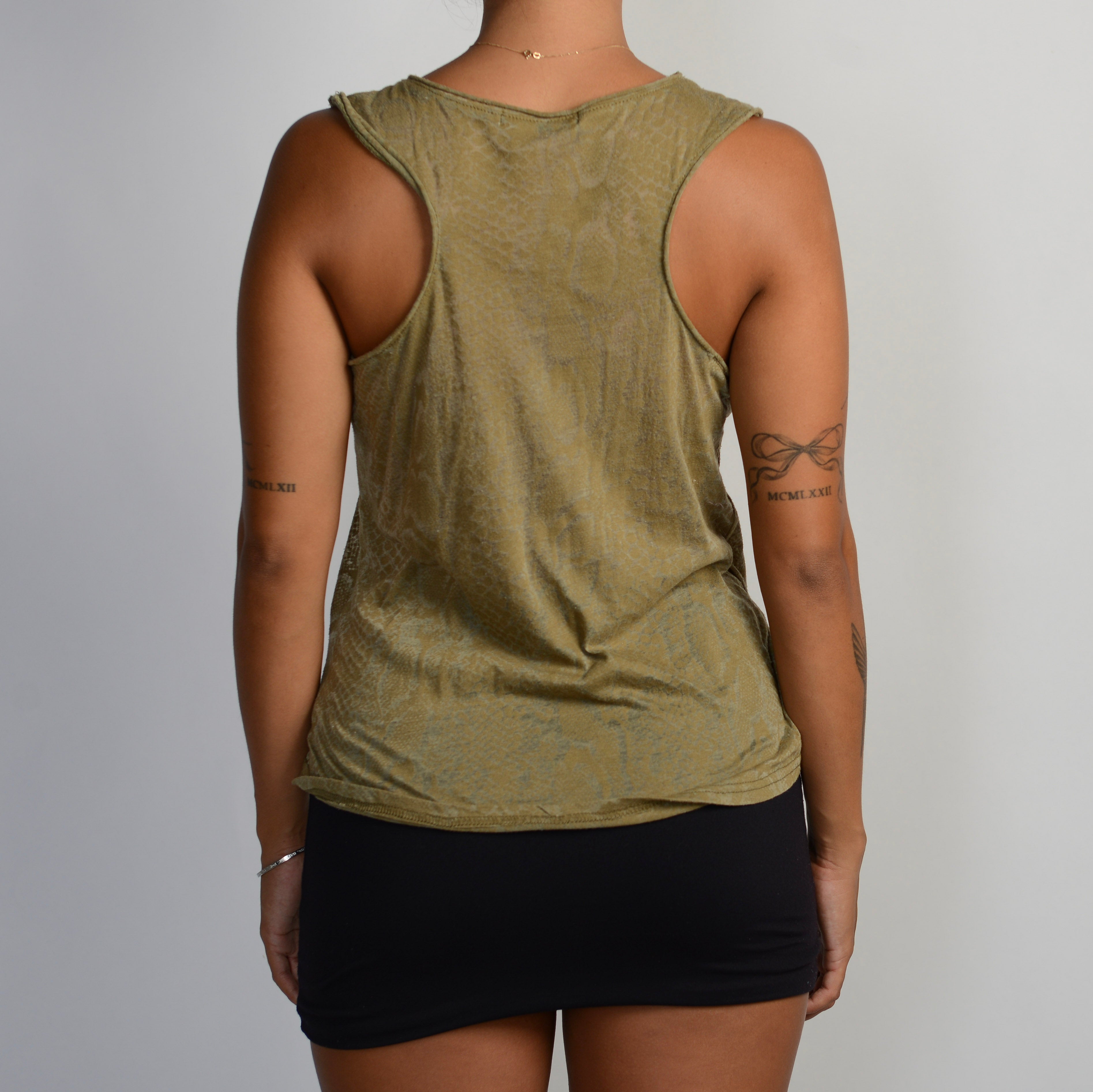 KHAKI SLEEVELESS TOP