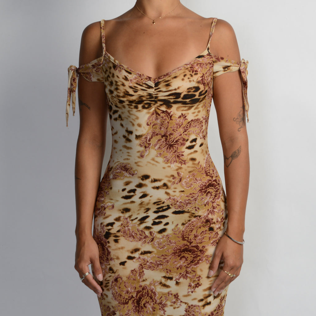 MESH ANIMAL PRINT DRESS