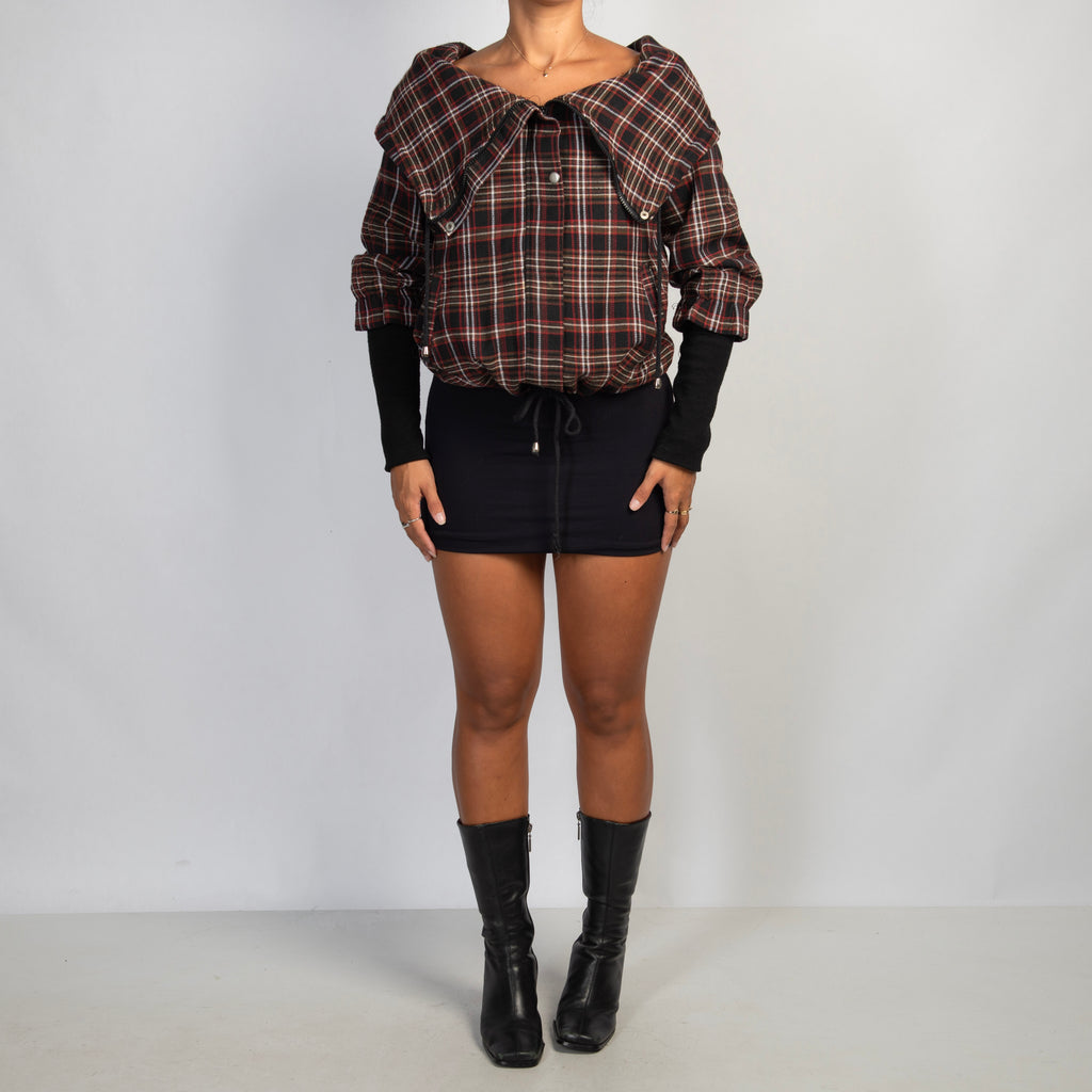 PLAID LAYERED JACKET