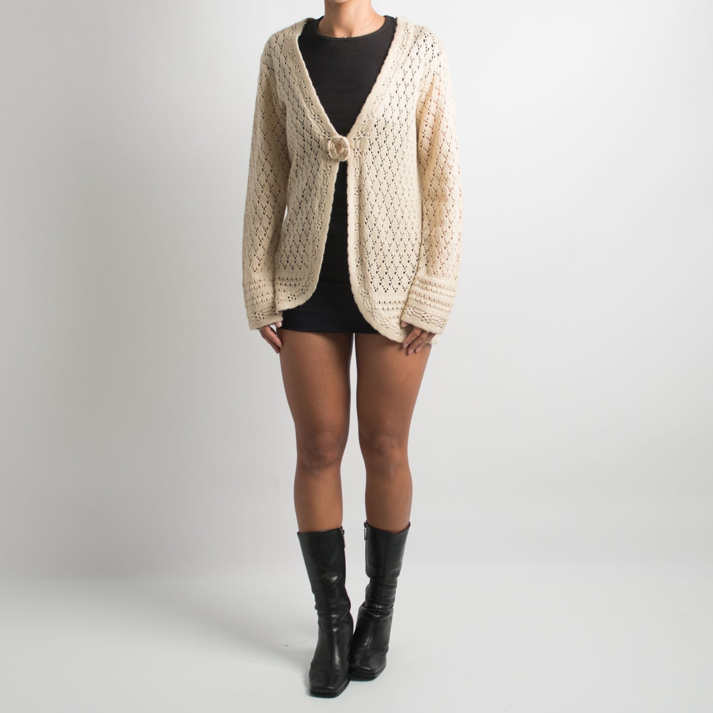 CREAM CROCHET CARDIGAN