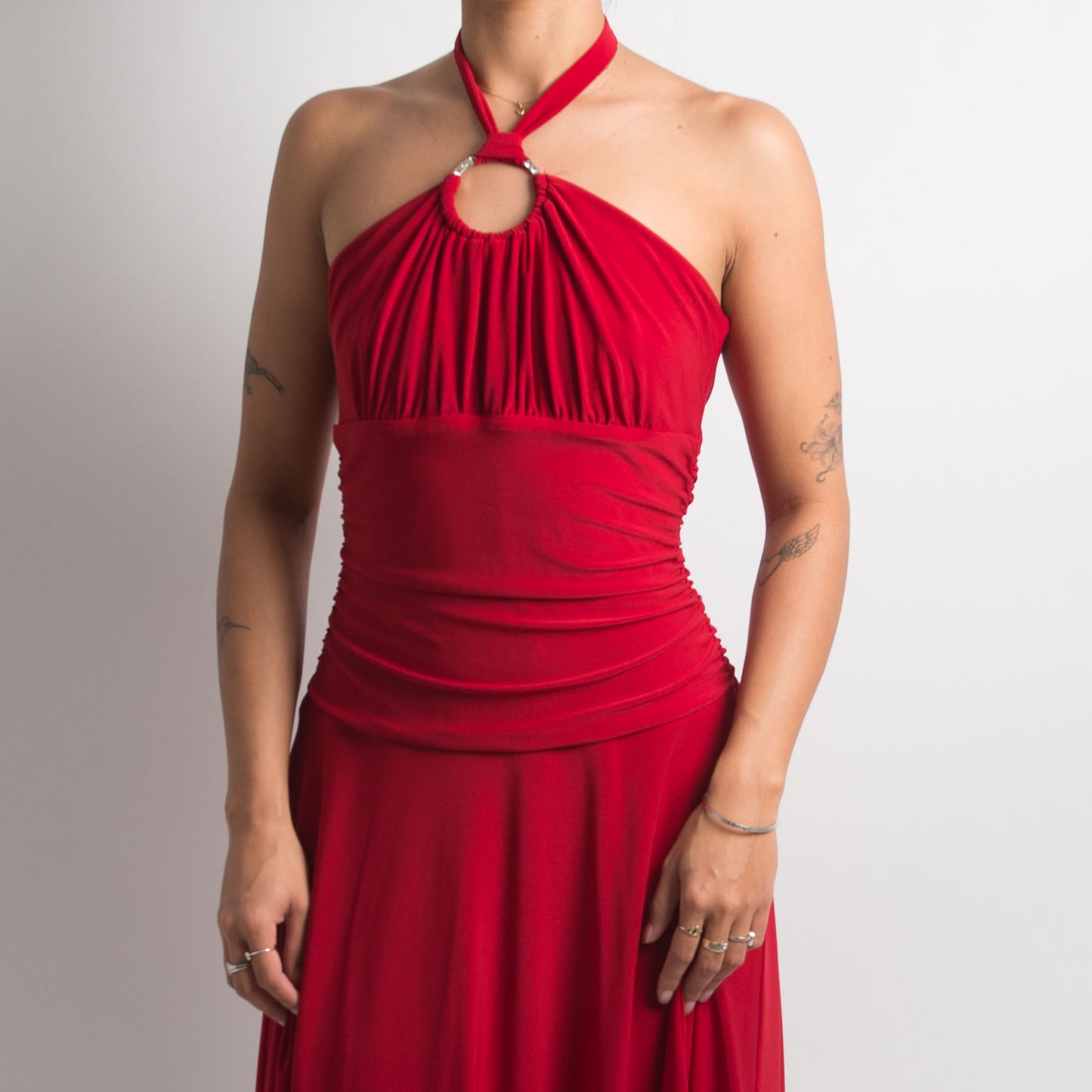 RED HALTERNECK DRESS