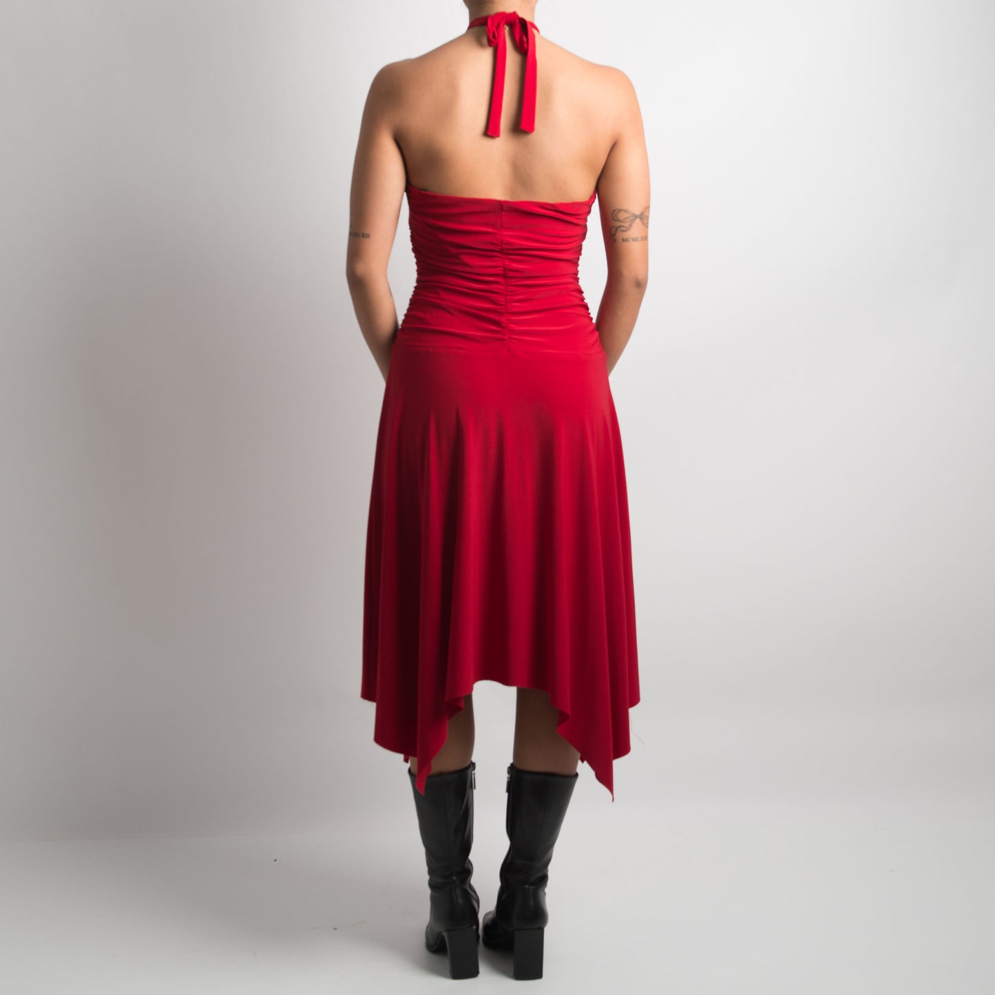 RED HALTERNECK DRESS