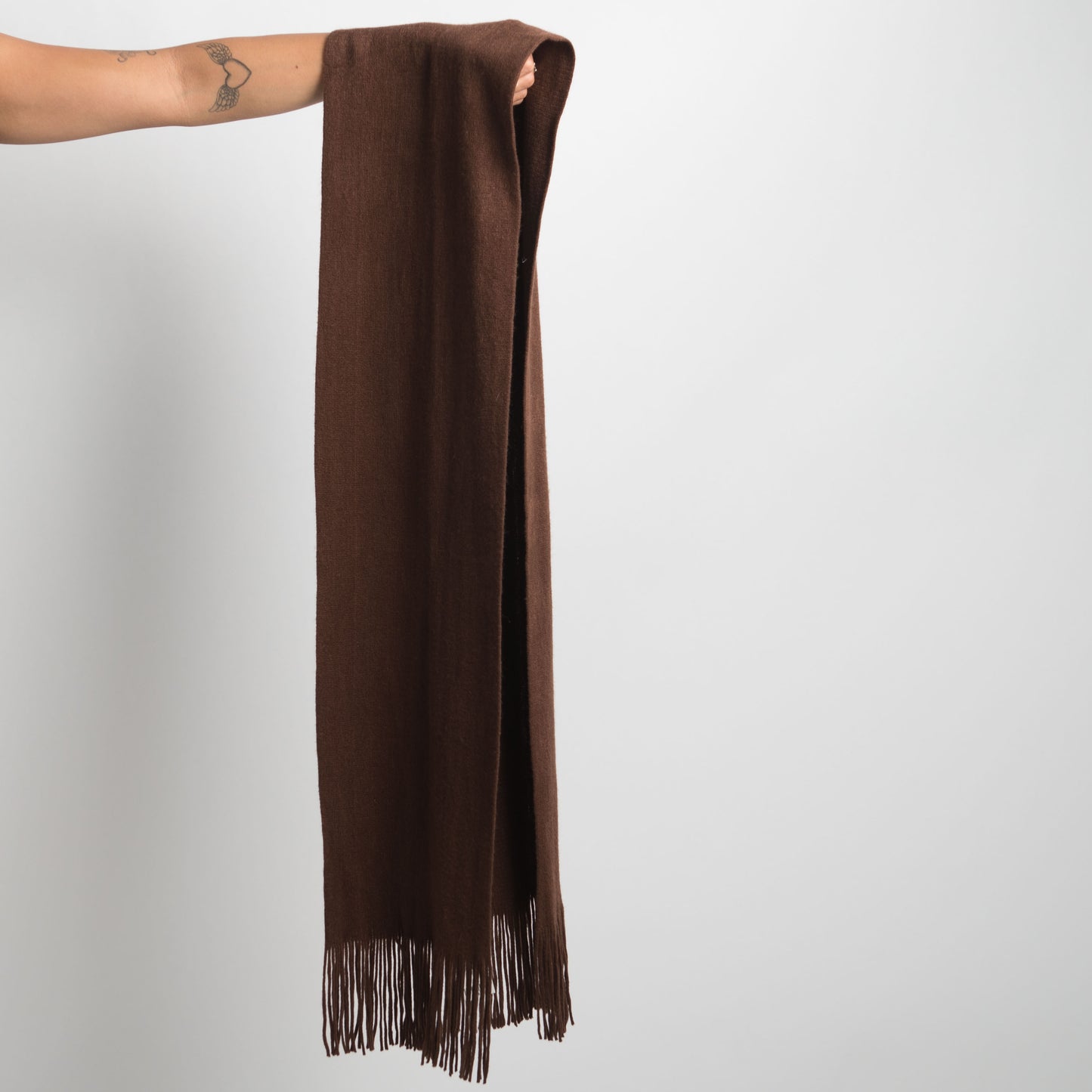 BROWN FRINGE SCARF