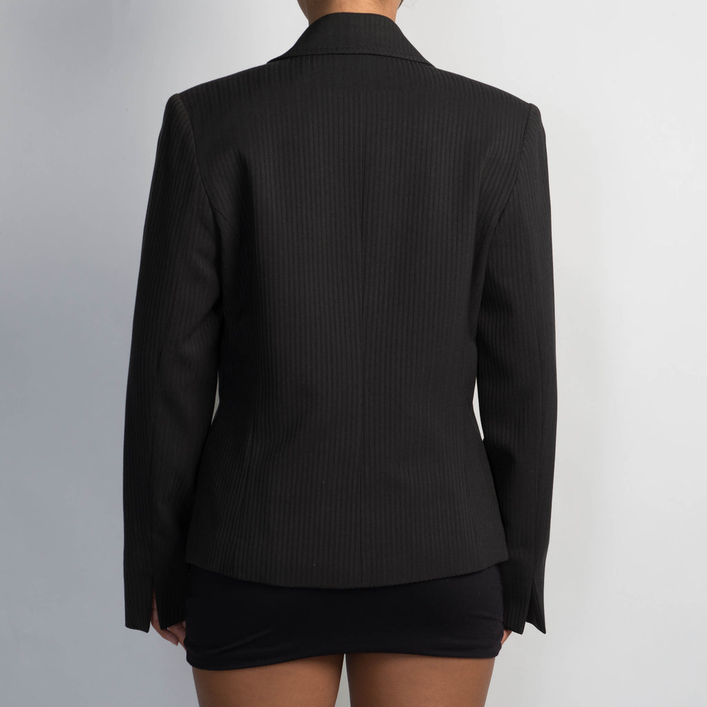 BLACK PINSTRIPE BLAZER