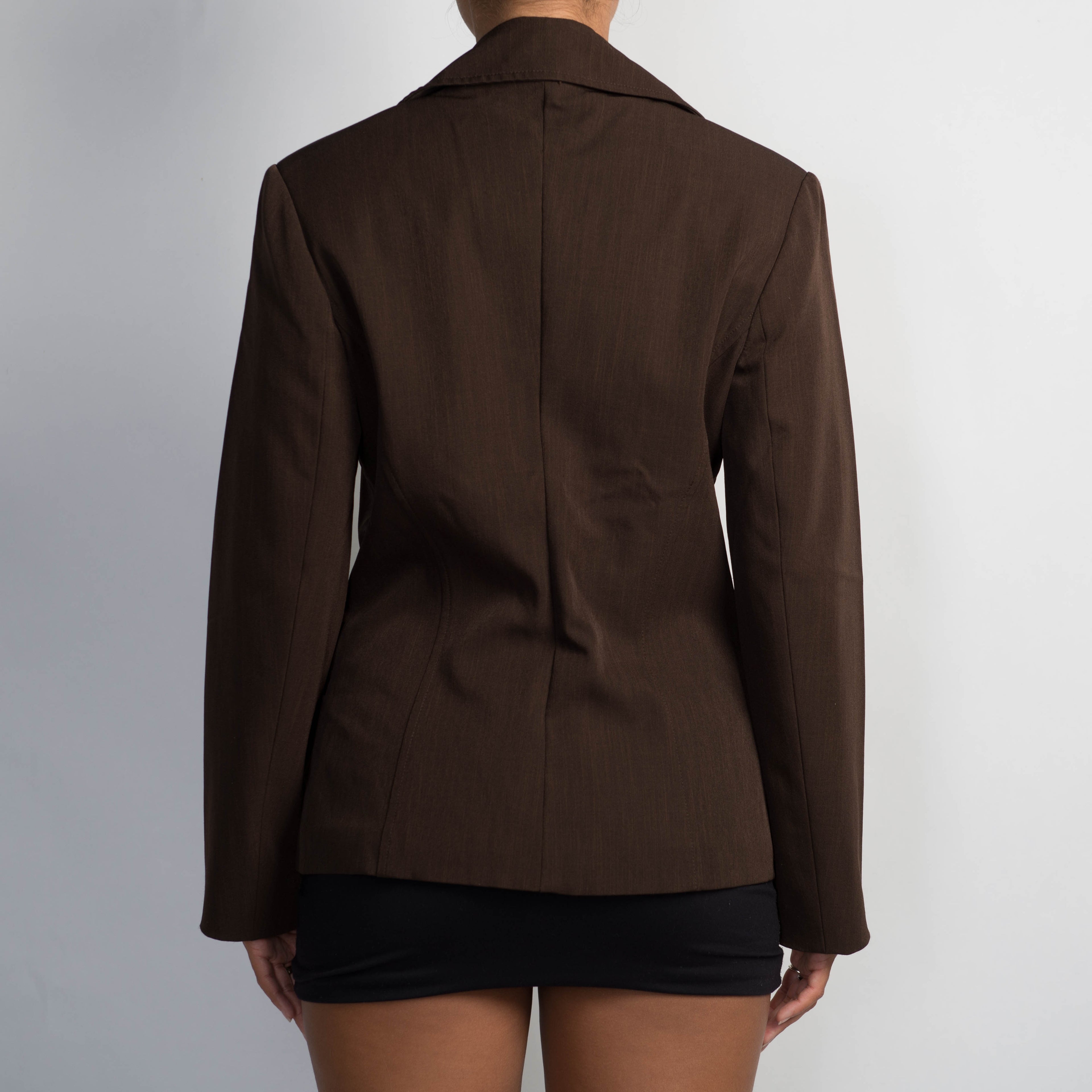 BROWN ZIP BLAZER