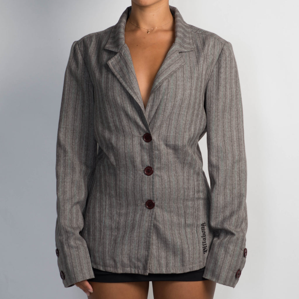 GREY STRIPE BLAZER