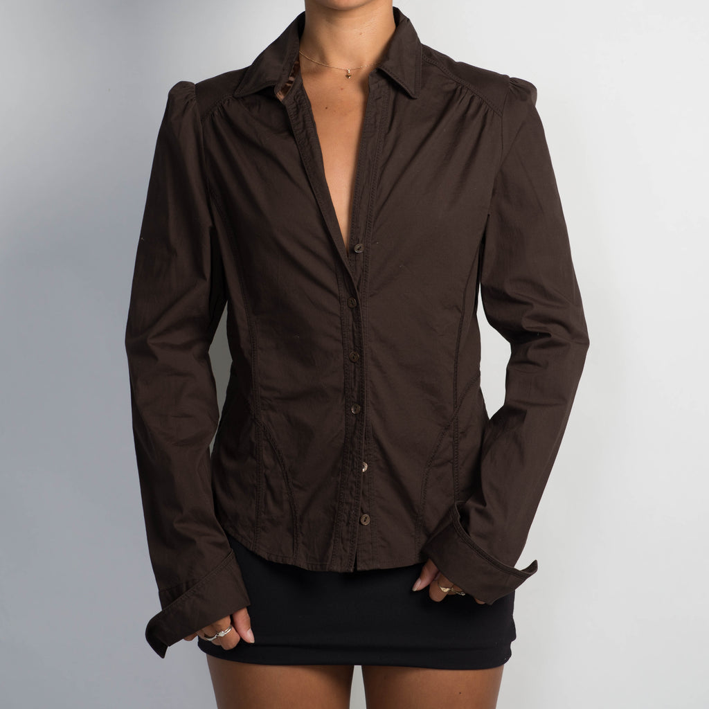 DARK BROWN BLOUSE