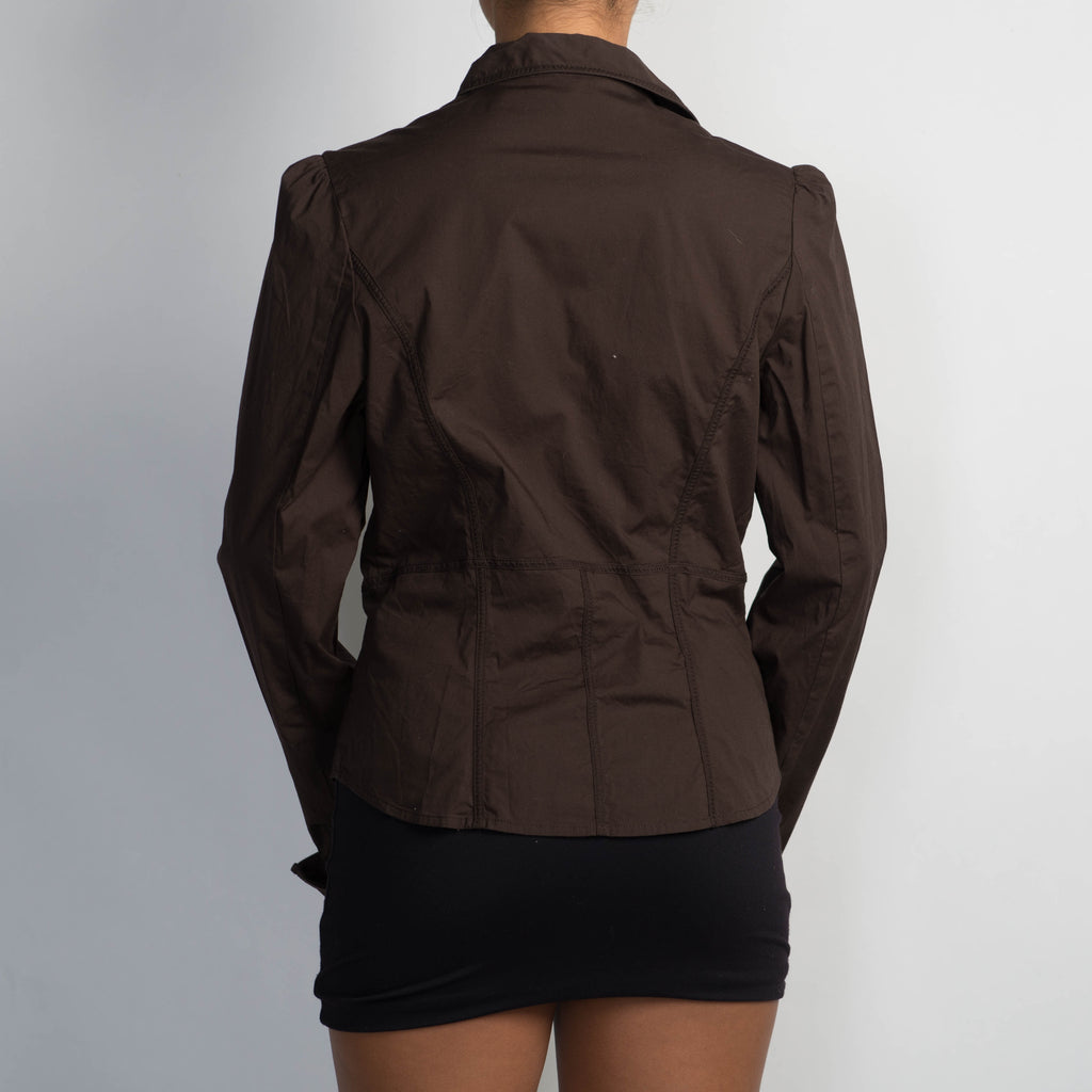DARK BROWN BLOUSE