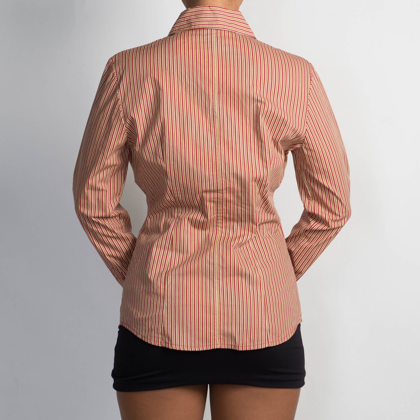 RED PINSTRIPE BLOUSE